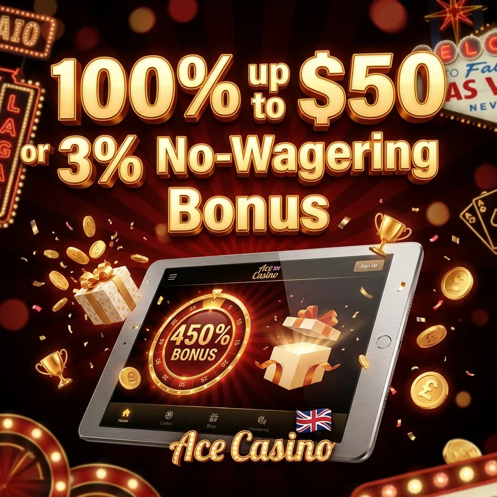 100% up to $50or 3% No-Wagering Bonus